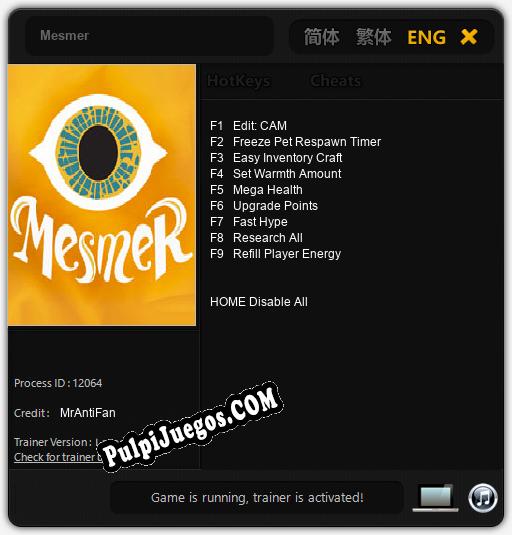 Mesmer: Cheats, Trainer +9 [MrAntiFan]