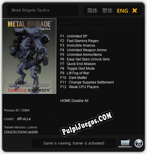 Metal Brigade Tactics: Cheats, Trainer +12 [dR.oLLe]