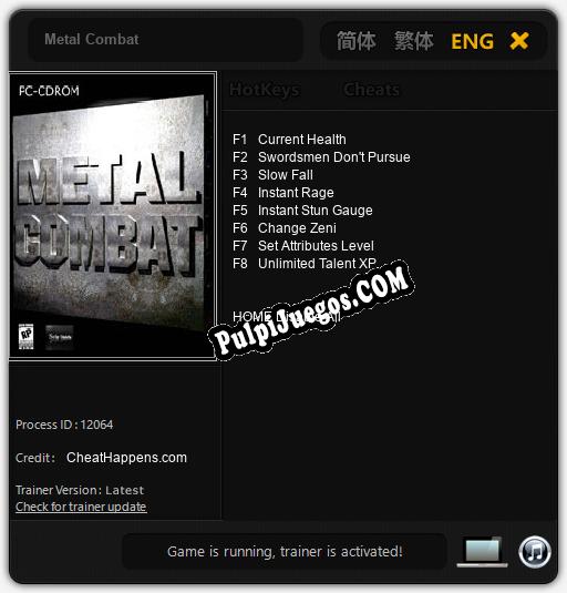 Entrenador liberado a Metal Combat [v1.0.7]