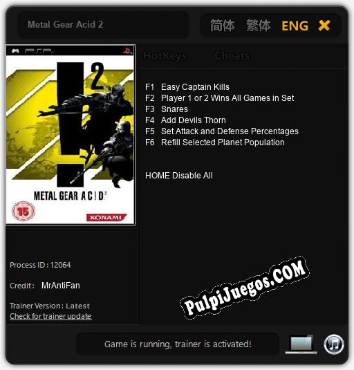 Metal Gear Acid 2: Cheats, Trainer +6 [MrAntiFan]