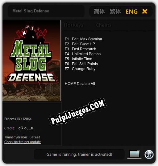 Entrenador liberado a Metal Slug Defense [v1.0.5]