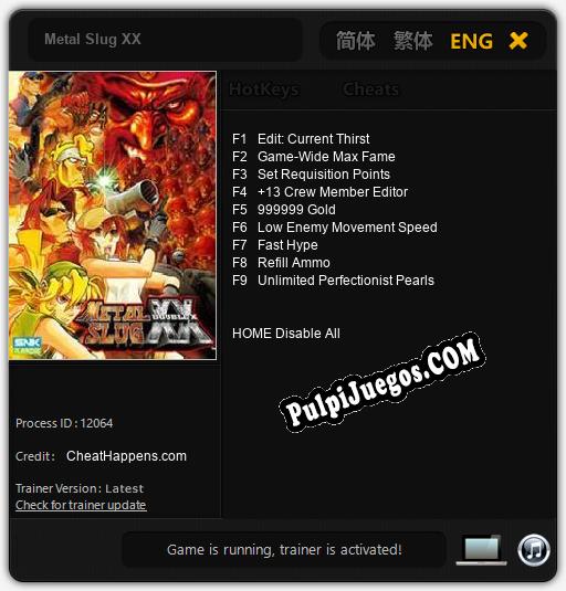 Metal Slug XX: Cheats, Trainer +9 [CheatHappens.com]