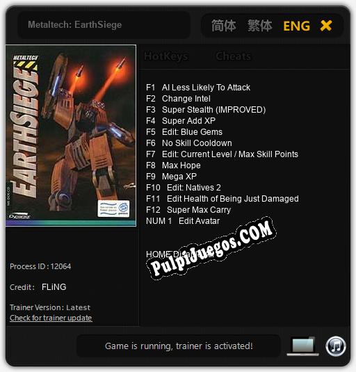 Metaltech: EarthSiege: Cheats, Trainer +13 [FLiNG]