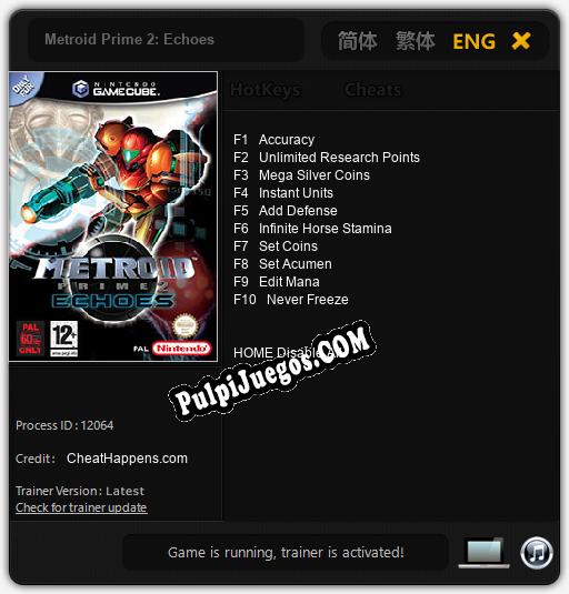 Metroid Prime 2: Echoes: Treinador (V1.0.61)