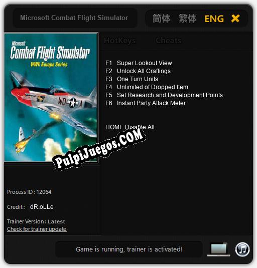 Entrenador liberado a Microsoft Combat Flight Simulator: WWII Europe Series [v1.0.8]