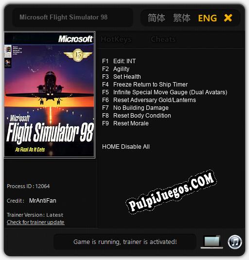 Microsoft Flight Simulator 98: Cheats, Trainer +9 [MrAntiFan]