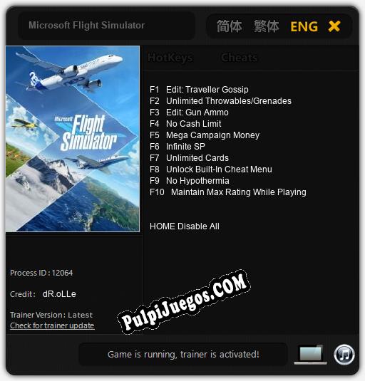 Microsoft Flight Simulator: Treinador (V1.0.56)