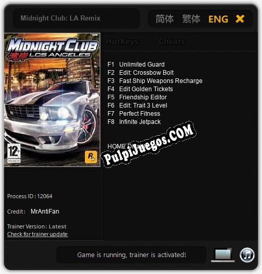 Midnight Club: LA Remix: Treinador (V1.0.35)