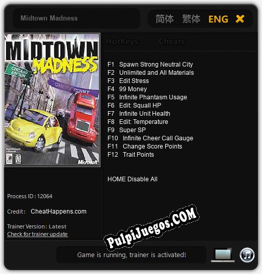 Midtown Madness: Cheats, Trainer +12 [CheatHappens.com]