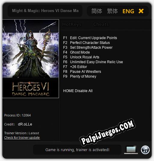 Might & Magic: Heroes VI Danse Macabre Adventure Pack: Treinador (V1.0.49)