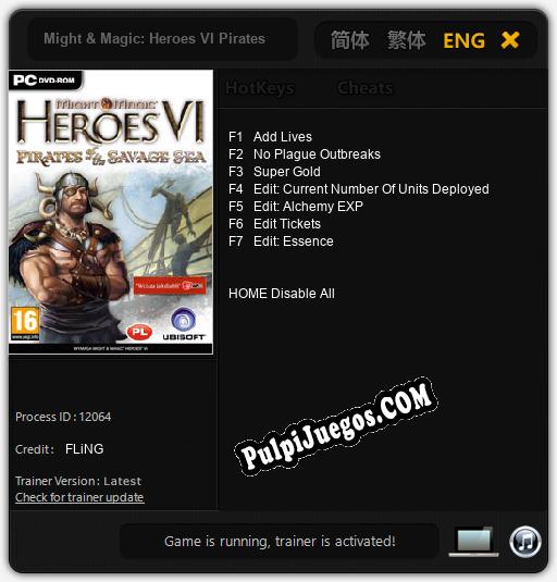 Might & Magic: Heroes VI Pirates of the Savage Sea: Cheats, Trainer +7 [FLiNG]