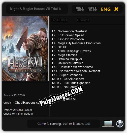 Might & Magic: Heroes VII Trial by Fire: Cheats, Trainer +15 [CheatHappens.com]