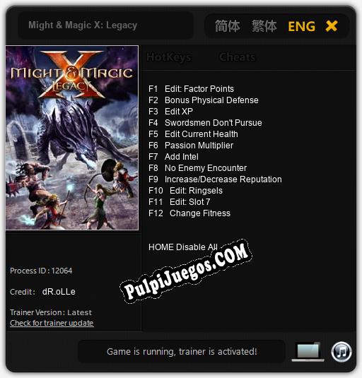 Might & Magic X: Legacy: Treinador (V1.0.80)