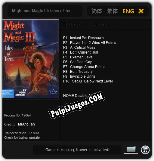 Entrenador liberado a Might and Magic III: Isles of Terra [v1.0.6]