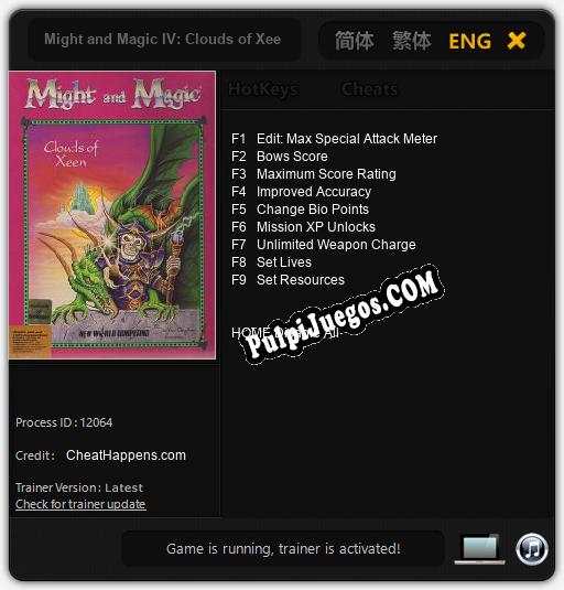 Entrenador liberado a Might and Magic IV: Clouds of Xeen [v1.0.4]