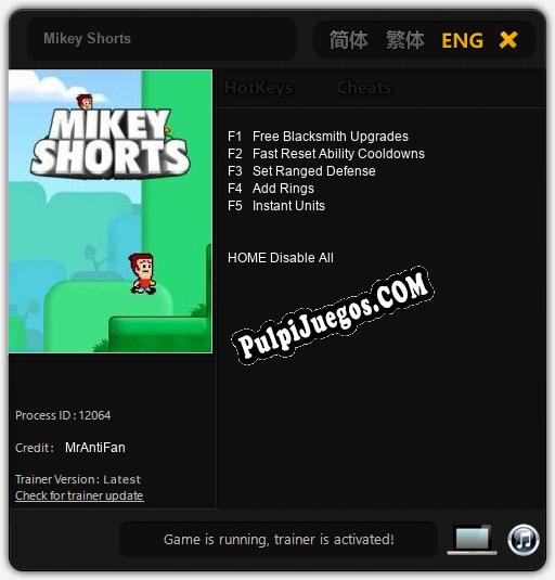 Mikey Shorts: Treinador (V1.0.1)