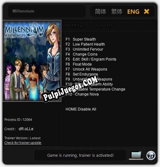 Millennium: Trainer +12 [v1.3]