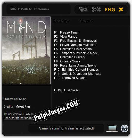 MIND: Path to Thalamus: Cheats, Trainer +12 [MrAntiFan]