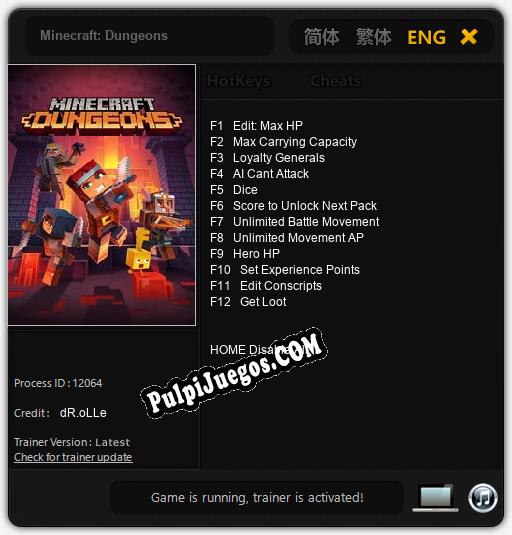 Minecraft: Dungeons: Cheats, Trainer +12 [dR.oLLe]