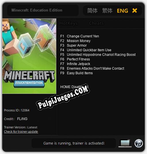 Minecraft: Education Edition: Cheats, Trainer +9 [FLiNG]