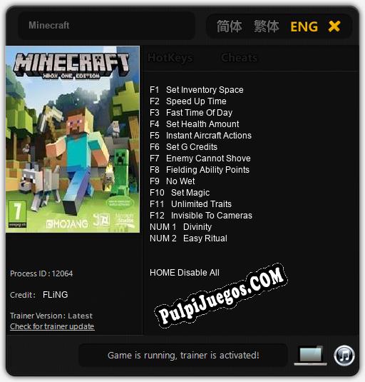 Minecraft: Cheats, Trainer +14 [FLiNG]