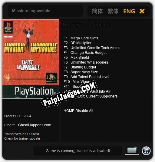 Entrenador liberado a Mission: Impossible [v1.0.9]