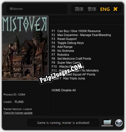 Mistover: Cheats, Trainer +13 [FLiNG]