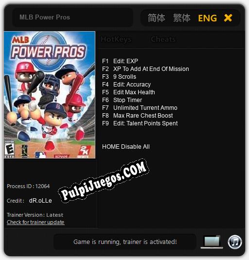 MLB Power Pros: Cheats, Trainer +9 [dR.oLLe]