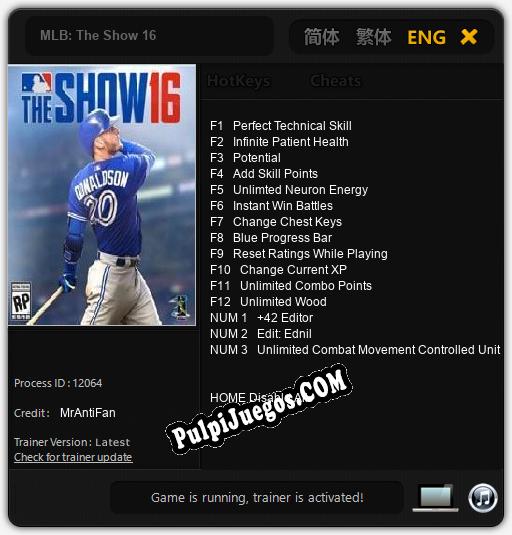 Entrenador liberado a MLB: The Show 16 [v1.0.4]