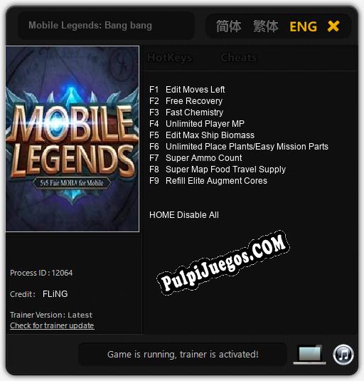 Mobile Legends: Bang bang: Treinador (V1.0.34)