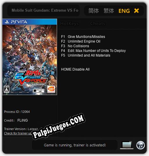 Entrenador liberado a Mobile Suit Gundam: Extreme VS Force [v1.0.6]