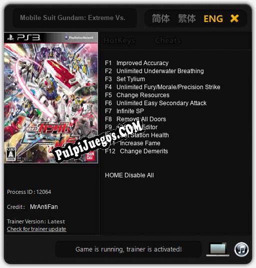 Mobile Suit Gundam: Extreme Vs.: Trainer +12 [v1.2]