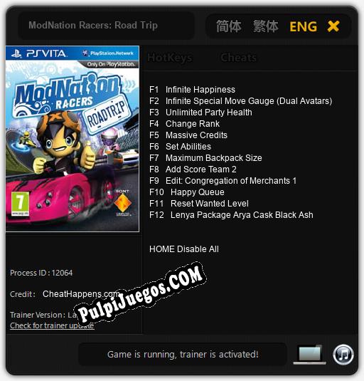 ModNation Racers: Road Trip: Trainer +12 [v1.7]