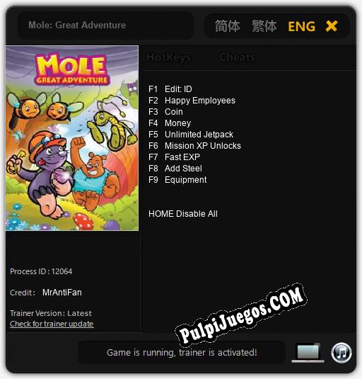 Entrenador liberado a Mole: Great Adventure [v1.0.5]