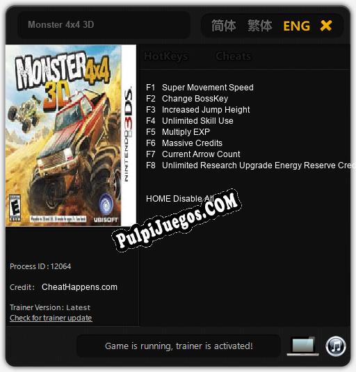 Entrenador liberado a Monster 4x4 3D [v1.0.5]