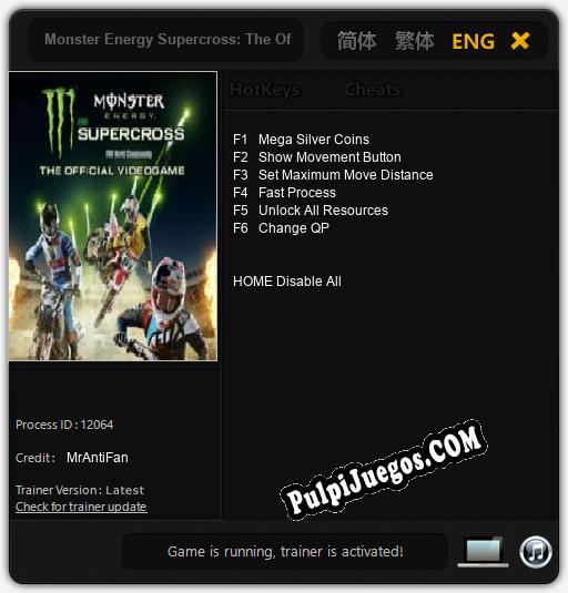 Entrenador liberado a Monster Energy Supercross: The Official Videogame 2 [v1.0.1]