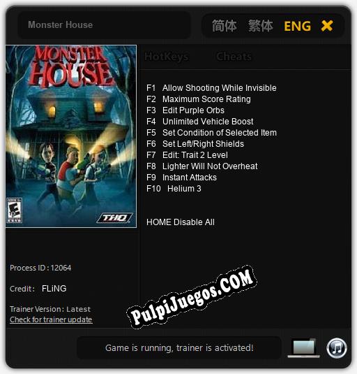 Monster House: Treinador (V1.0.77)