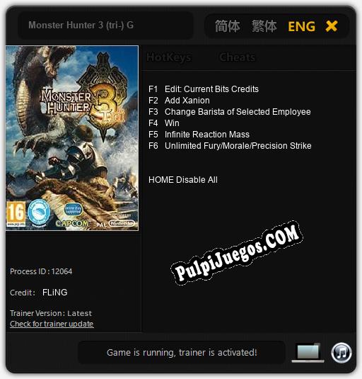 Monster Hunter 3 (tri-) G: Treinador (V1.0.73)