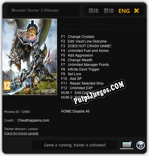 Monster Hunter 3 Ultimate: Trainer +14 [v1.7]