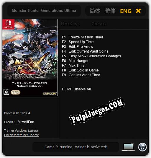 Entrenador liberado a Monster Hunter Generations Ultimate [v1.0.5]