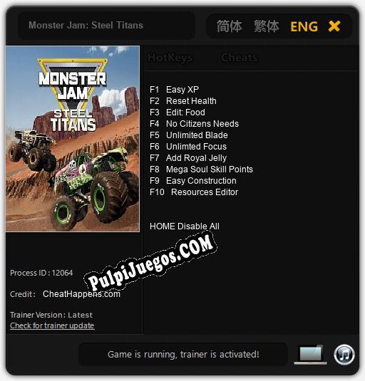 Monster Jam: Steel Titans: Cheats, Trainer +10 [CheatHappens.com]