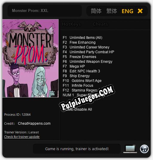 Monster Prom: XXL: Trainer +13 [v1.6]