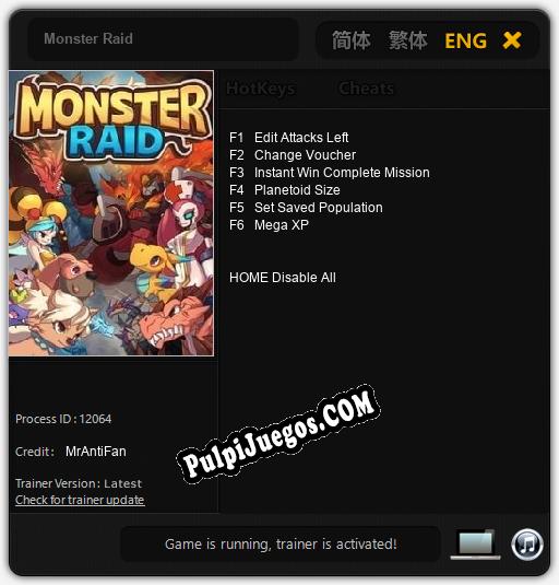 Entrenador liberado a Monster Raid [v1.0.2]