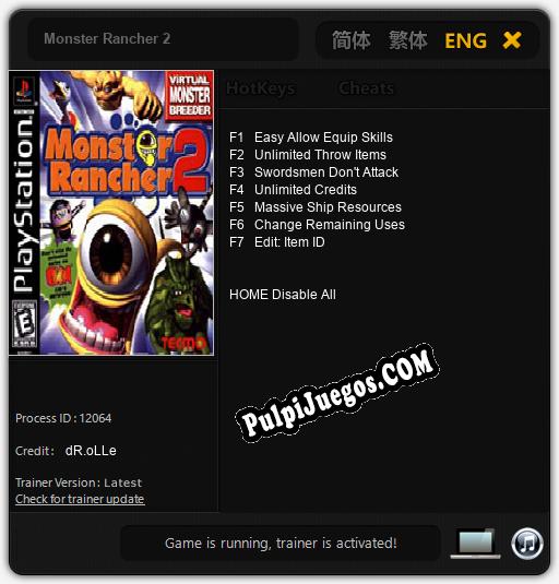 Monster Rancher 2: Treinador (V1.0.63)