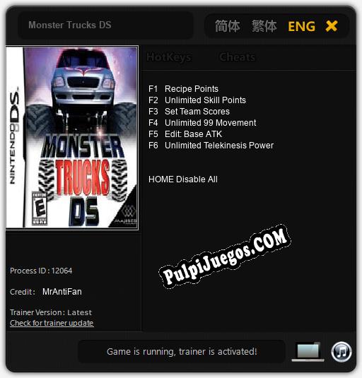 Monster Trucks DS: Cheats, Trainer +6 [MrAntiFan]