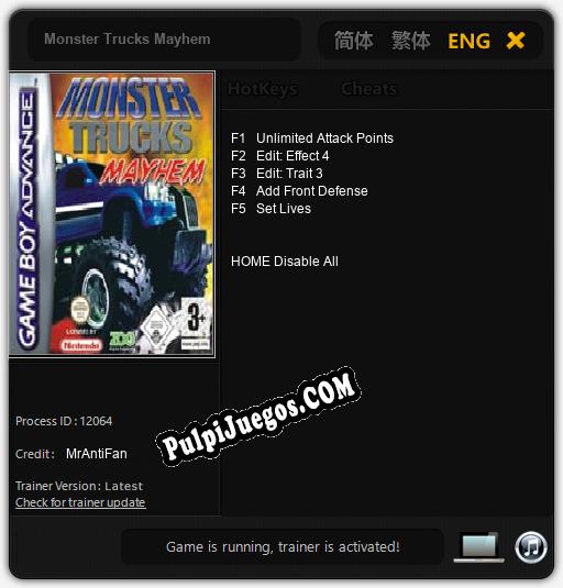Entrenador liberado a Monster Trucks Mayhem [v1.0.3]