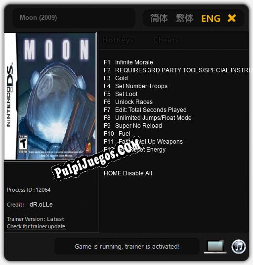 Moon (2009): Cheats, Trainer +12 [dR.oLLe]