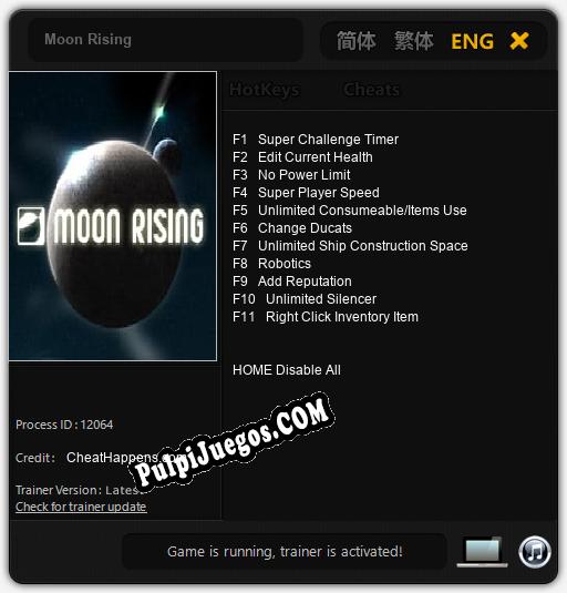 Moon Rising: Cheats, Trainer +11 [CheatHappens.com]