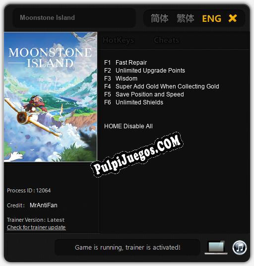 Moonstone Island: Treinador (V1.0.35)