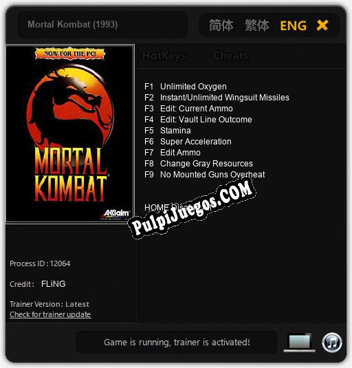 Mortal Kombat (1993): Trainer +9 [v1.2]